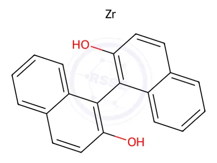 Chemical structure of [(R,R)-(-)-Ethylenebis(4,5,6,7-tetrahydro-1-indenyl)]zirconium(IV)-(R)-1,1'-bi-2-naphtholate