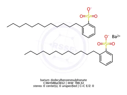 Chemical structure of barium dodecylbenzenesulphonate