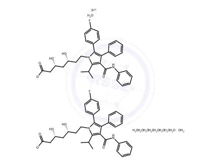 Chemical structure of Atorvastatin strontium pentahydrate