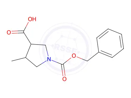 Chemical structure of (3R,4S)-4-methyl-1-phenylmethoxycarbonylpyrrolidine-3-carboxylic acid