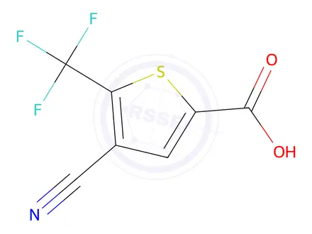 Chemical structure of 4-cyano-5-(trifluoromethyl)thiophene-2-carboxylic acid