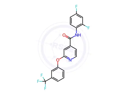 Chemical structure of N-(2,4-difluorophenyl)-2-(3-(trifluoromethyl)phenoxy)isonicotinamide