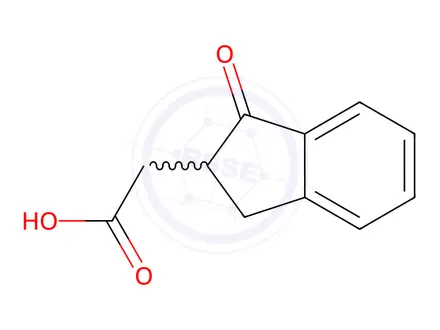 Chemical structure of (1-Oxo-2,3-dihydro-1H-inden-2-yl)acetic acid