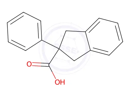 Chemical structure of 2-Phenyl-2,3-dihydro-1H-indene-2-carboxylic acid