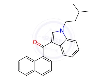 Chemical structure of N-Isopentyl-3-(1-naphthoyl)indole (JWH 018 isomer)
