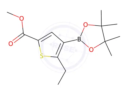 Chemical structure of Methyl 5-ethyl-4-(4,4,5,5-tetramethyl-1,3,2-dioxaborolan-2-yl)thiophene-2-carboxylate