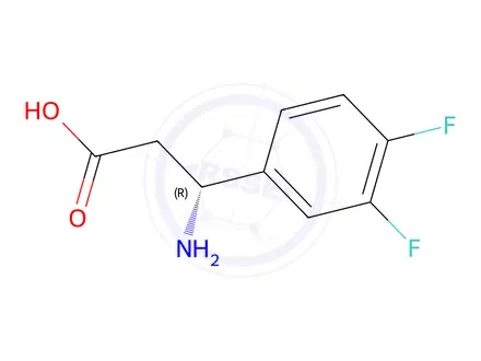Chemical structure of (βR)-β-Amino-3,4-difluorobenzenepropanoic acid