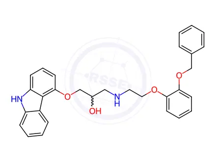 Chemical structure of Carvedilol O-Desmethyl O-Benzyl Impurity