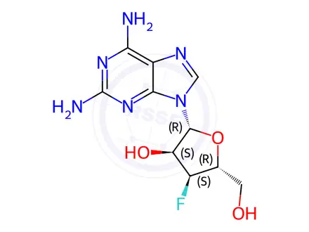 Chemical structure of Adenosine,2-amino-3'-deoxy-3'-fluoro-(9CI)