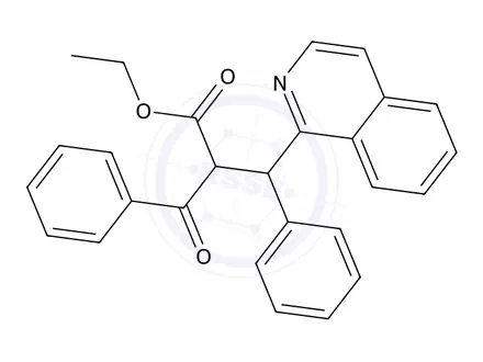 Chemical structure of Ethyl 2-benzoyl-3-(isoquinolin-1-yl)-3-phenylpropanoate