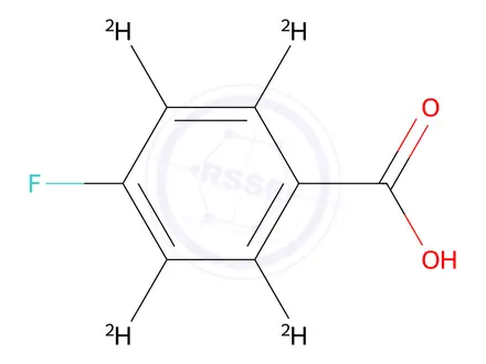 Chemical structure of 4-Fluorobenzoic Acid-d4