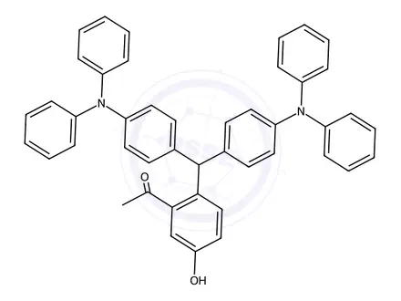 Chemical structure of 1-(2-(Bis(4-(diphenylamino)phenyl)methyl)-5-hydroxyphenyl)ethanone