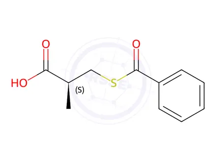 Chemical structure of (S)-(-)-3-(Benzoylthio)-2-methylpropanoic Acid