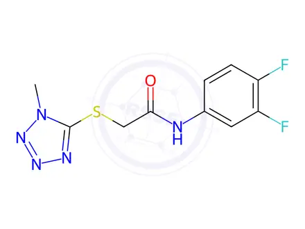 Chemical structure of N-(3,4-difluorophenyl)-2-((1-methyl-1H-tetrazol-5-yl)thio)acetamide