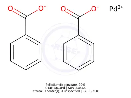 Chemical structure of Palladium(II) benzoate, 99%