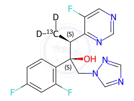 Chemical structure of Voriconazole-13C3