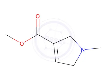 Chemical structure of 1H-Pyrrole-3-carboxylicacid,2,5-dihydro-1-methyl-,methylester(9CI)