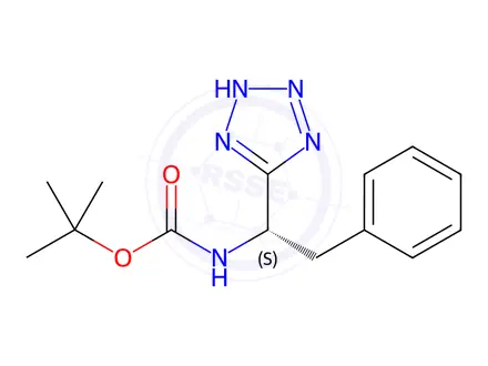 Chemical structure of Carbamic acid, N-[(1S)-2-phenyl-1-(2H-tetrazol-5-yl)ethyl]-, 1,1-dimethylethyl ester