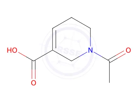 Chemical structure of 1-Acetyl-1,2,5,6-tetrahydropyridine-3-carboxylic acid