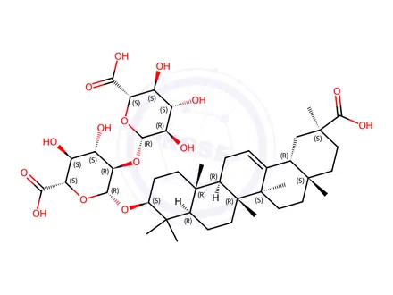 Chemical structure of Glycyrrhizic Acid Impurity 37 (Licoricesaponin B2)