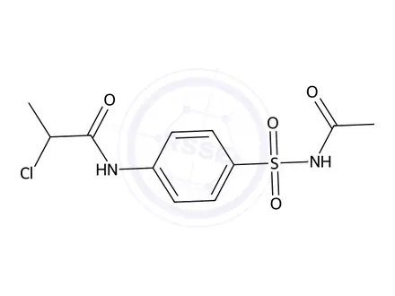 Chemical structure of N-{4-[(Acetylamino)sulfonyl]-phenyl}-2-chloropropanamide