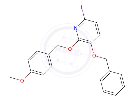 Chemical structure of 3-Benzyloxy-6-iodo-2-(4-methoxybenzyloxy)pyridine