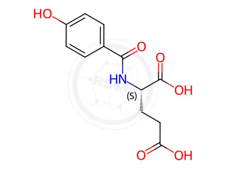 Chemical structure of (4-Hydroxybenzoyl)-L-glutamic Acid