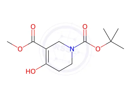 Chemical structure of O1-tert-butyl O5-methyl 4-hydroxy-3,6-dihydro-2H-pyridine-1,5-dicarboxylate