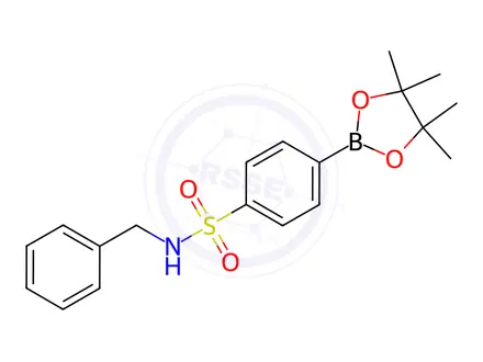 Chemical structure of N-Benzyl-4-(4,4,5,5-tetramethyl-1,3,2-dioxaborolan-2-yl)benzenesulfonamide
