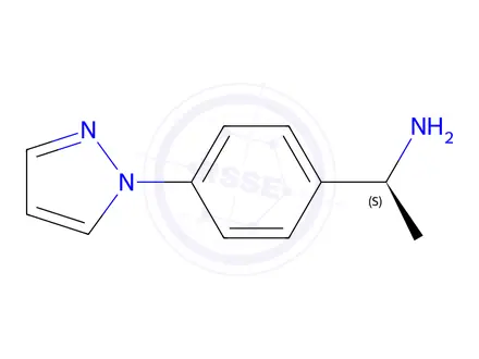 Chemical structure of (S)-1-[4-(1H-Pyrazol-1-yl)phenyl]ethanamine