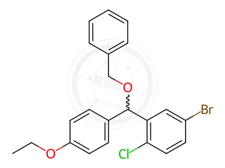 Chemical structure of 2-((benzyloxy)(4-ethoxyphenyl)methyl)-4-bromo-1-chlorobenzene