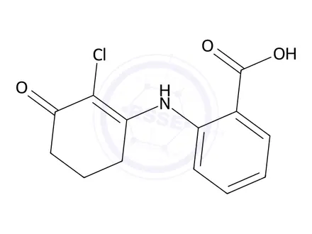 Chemical structure of 2-((2-Chloro-3-oxocyclohex-1-en-1-yl)amino)benzoic acid