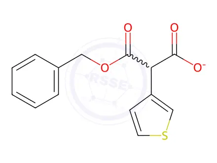 Chemical structure of 3-(Benzyloxy)-3-oxo-2-(thiophen-3-yl)propanoic Acid