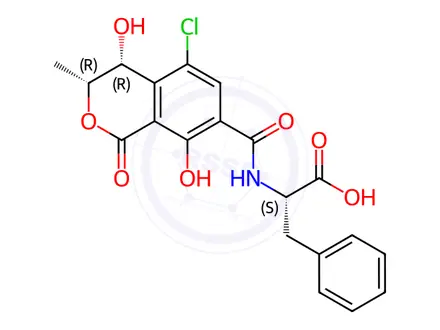 Chemical structure of 4-hydroxyochratoxin A