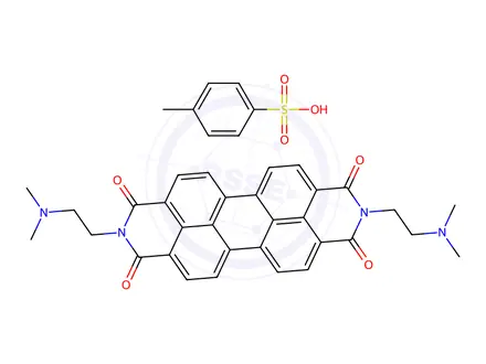 Chemical structure of Anthra[2,1,9-def:6,5,10-d'e'f′]diisoquinoline-1,3,8,10(2H,9H)-tetrone, 2,9-bis[2-(dimethylamino)ethyl]-, 4-methylbenzenesulfonate (1:2)