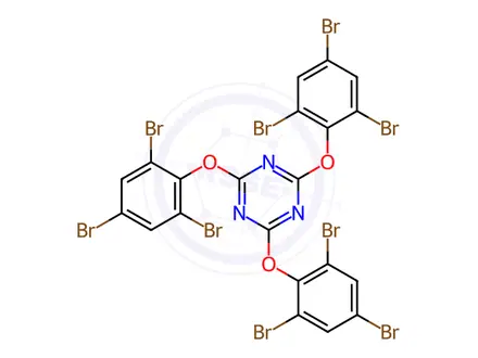 Chemical structure of 2,4,6-tris(2,4,6-Tribromophenoxy)-1,3,5-triazine