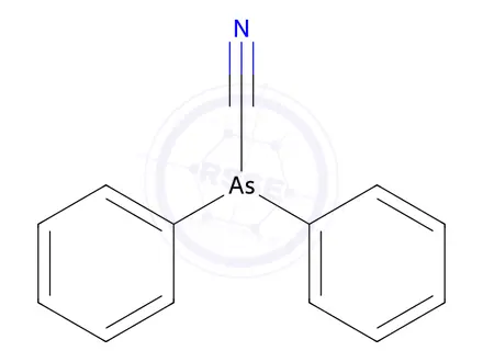 Chemical structure of diphenylarsinecarbonitrile