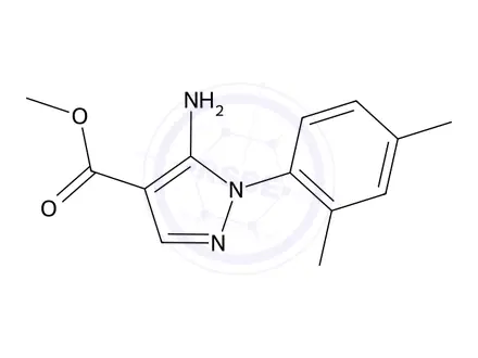 Chemical structure of Methyl 5-amino-1-(2,4-dimethylphenyl)-1H-pyrazole-4-carboxylate