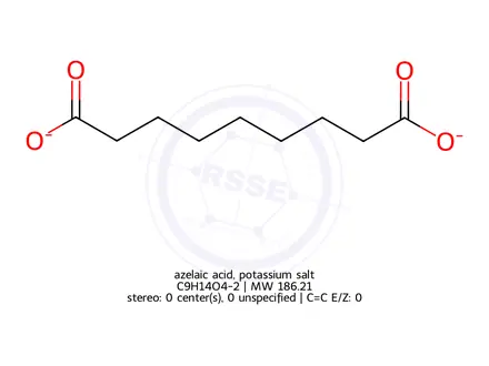 Chemical structure of azelaic acid, potassium salt