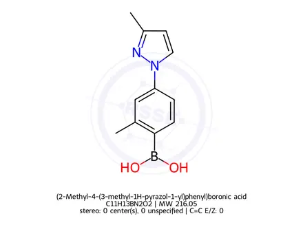 Chemical structure of (2-Methyl-4-(3-methyl-1H-pyrazol-1-yl)phenyl)boronic acid