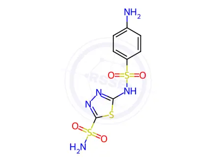 Chemical structure of 1,3,4-Thiadiazole-2-sulfonamide, 5-(((4-aminophenyl)sulfonyl)amino)-