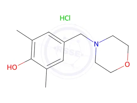 Chemical structure of 2,6-Dimethyl-4-(morpholinomethyl)phenol hydrochloride