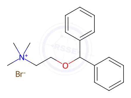 Chemical structure of 2-(Diphenylmethoxy)-N,N,N-trimethylethanaminium Bromide