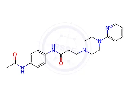Chemical structure of 1-Piperazinepropanamide, N-(4-(acetylamino)phenyl)-4-(2-pyridinyl)-, d ihydrochloride