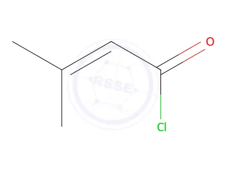 Chemical structure of 3-Methylbut-2-enoyl chloride contains 400 ppm phenothiazine as inhibitor