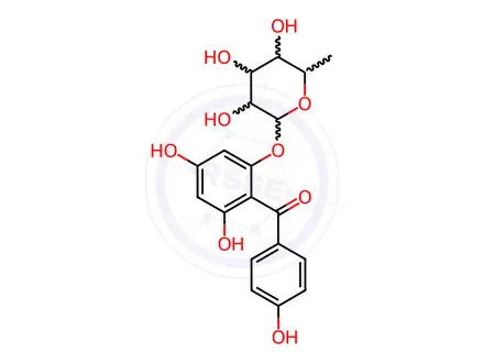 Chemical structure of Iriflophenone 2-O-alpha-L-rhamnopyranoside