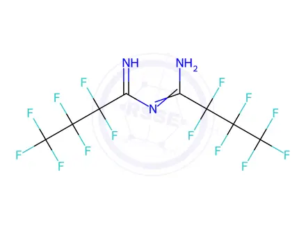 Chemical structure of N'-(Heptafluorobutyrylimidoyl)heptafluorobutylamidine