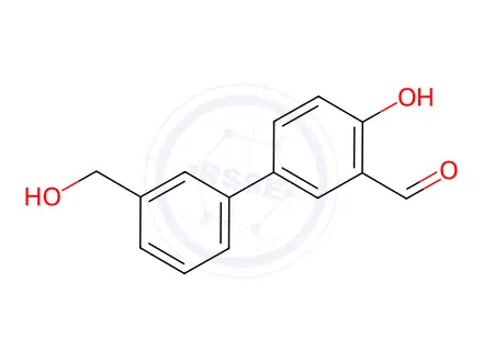 Chemical structure of 2-Formyl-4-(3-hydroxymethylphenyl)phenol