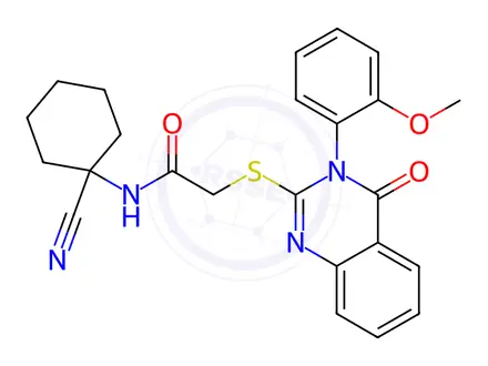 Chemical structure of N-(1-Cyanocyclohexyl)-2-((3-(2-methoxyphenyl)-4-oxo-3,4-dihydroquinazolin-2-yl)thio)acetamide
