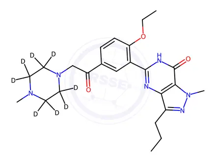 Chemical structure of Nor Acetildenafil-D8